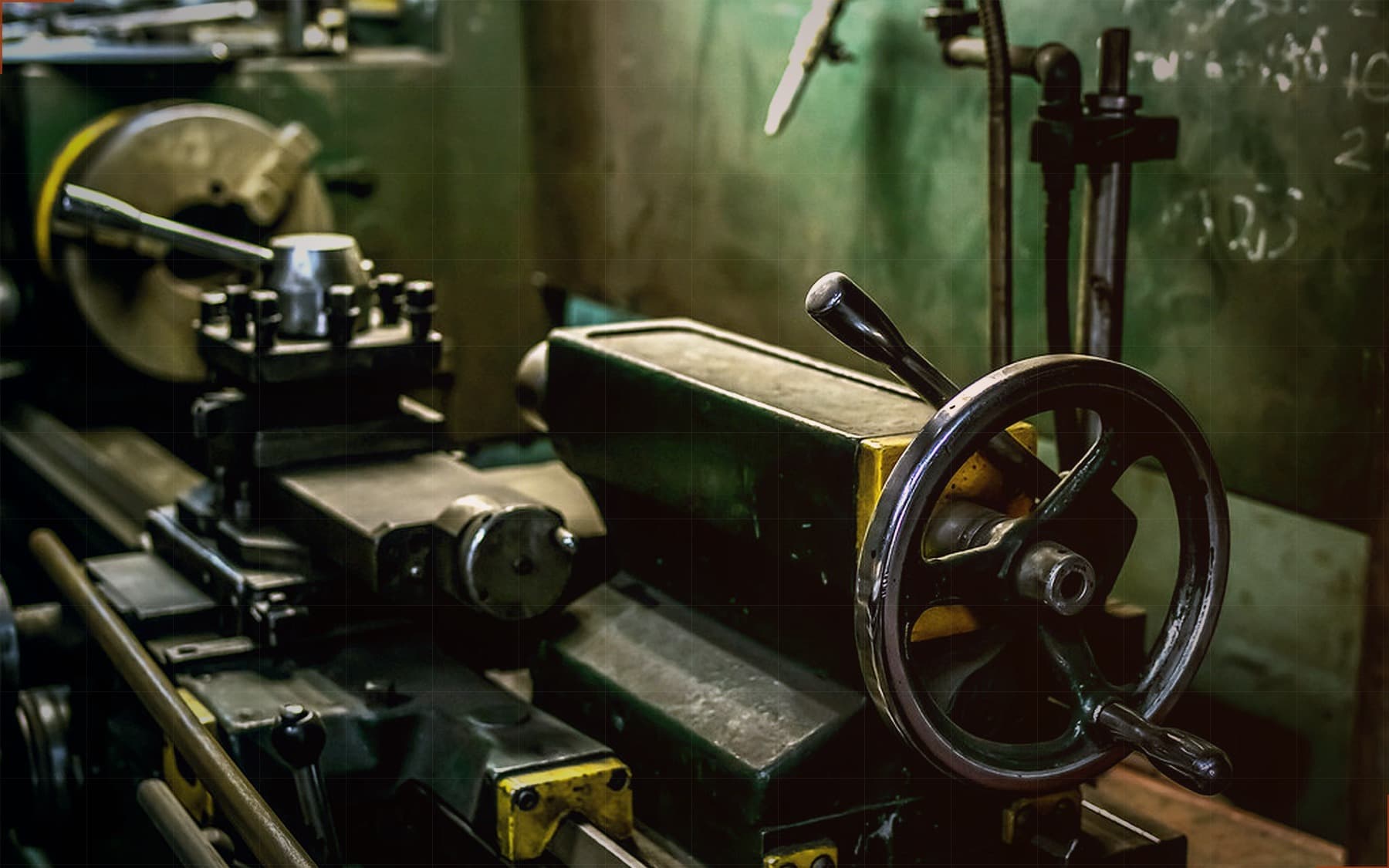 Metal lathe close-up
