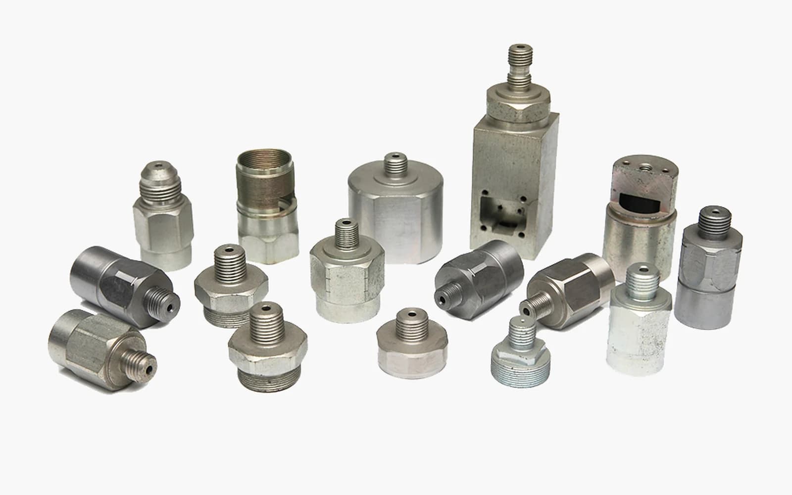 Batch of CNC machined metal fittings